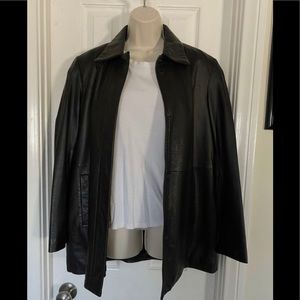 Black leather jacket